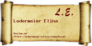 Ledermeier Elina névjegykártya